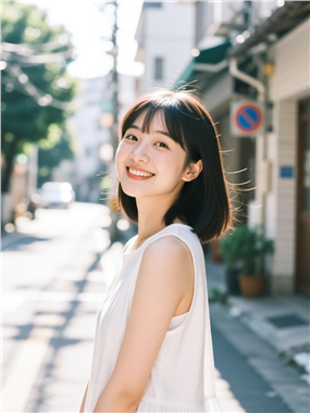 街头治愈系女孩街拍图片